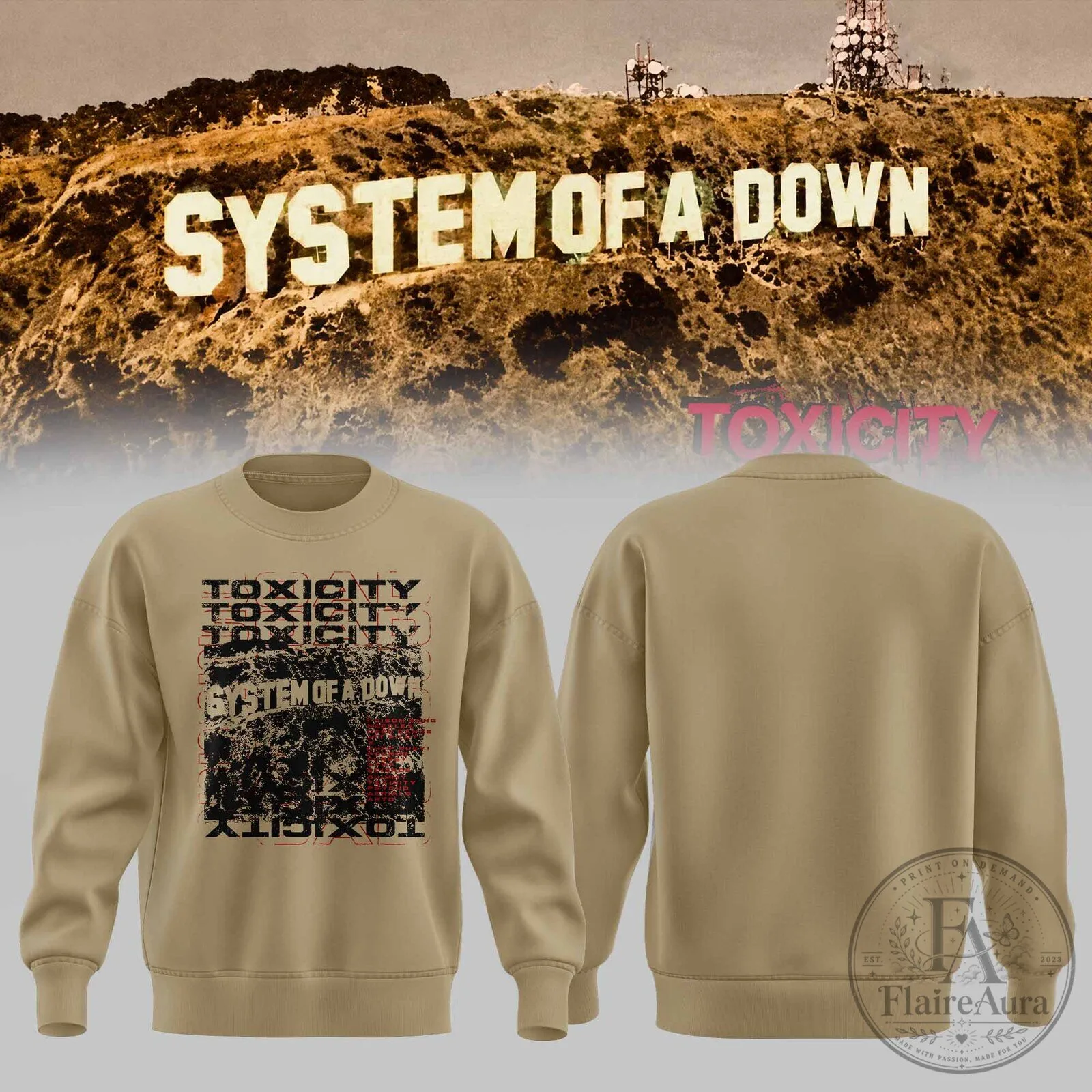 System of a Down Toxicity Album Cover Art Rock Band Music Fan Sweatshirt