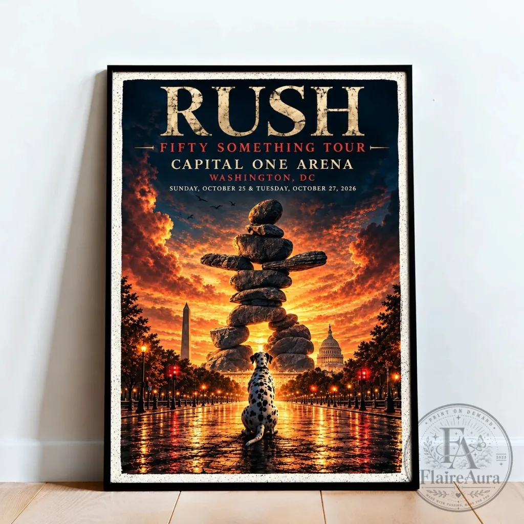 Rush Fifty Something Tour Capital One Arena Washington DC 2026 Concert Poster Rush Fifty Something Tour Capital One Arena Washington DC 2026 Concert Poster