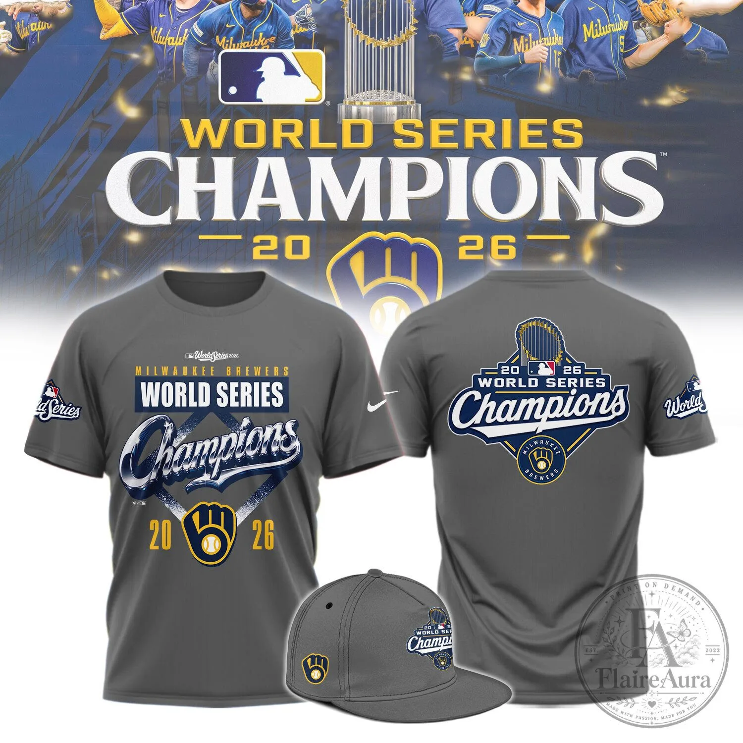 Milwaukee Brewers Baseball T-Shirt Celebrating 2026 World Series Championship