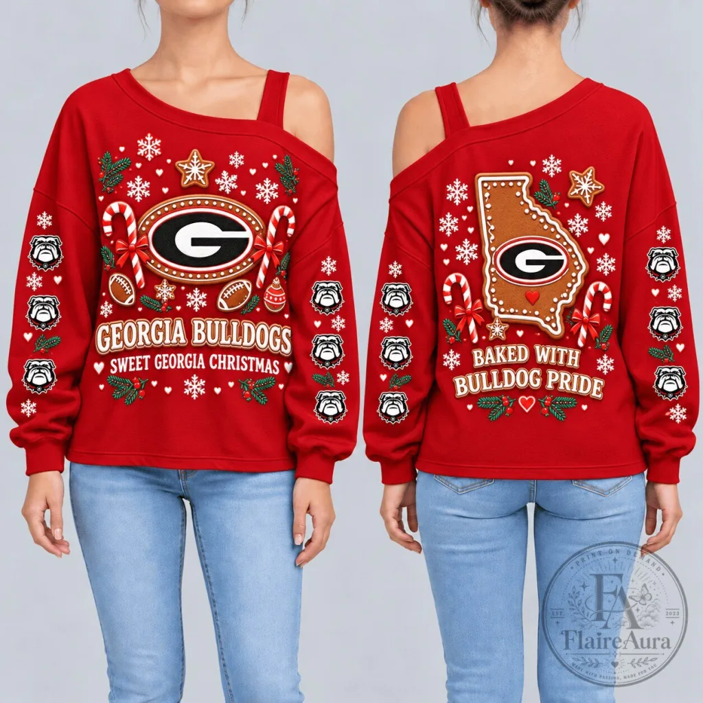 Georgia Bulldogs Sweet Georgia Christmas Baked With Bulldog Pride Sweatshirt Georgia Bulldogs Sweet Georgia Christmas Baked With Bulldog Pride Sweatshirt