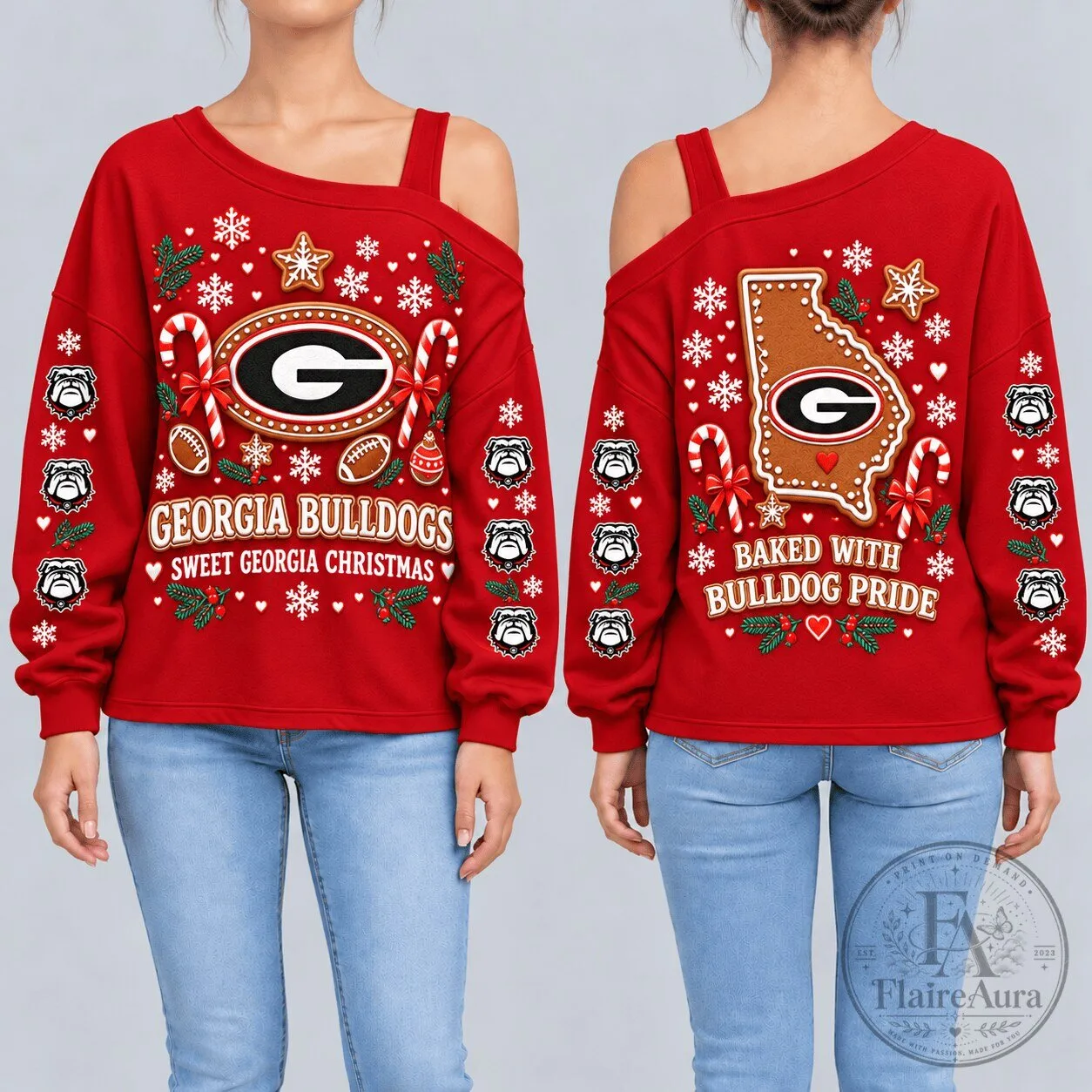 Georgia Bulldogs Sweet Georgia Christmas Baked With Bulldog Pride Sweatshirt