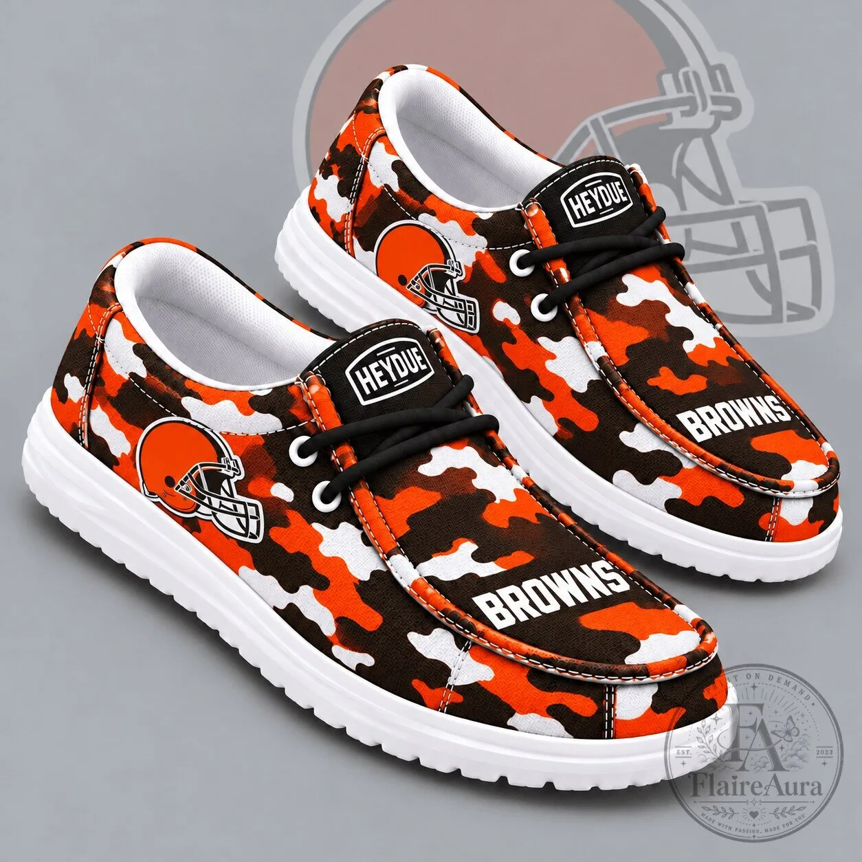Cleveland Browns Urban Camouflage Print Casual Loafers Shoes