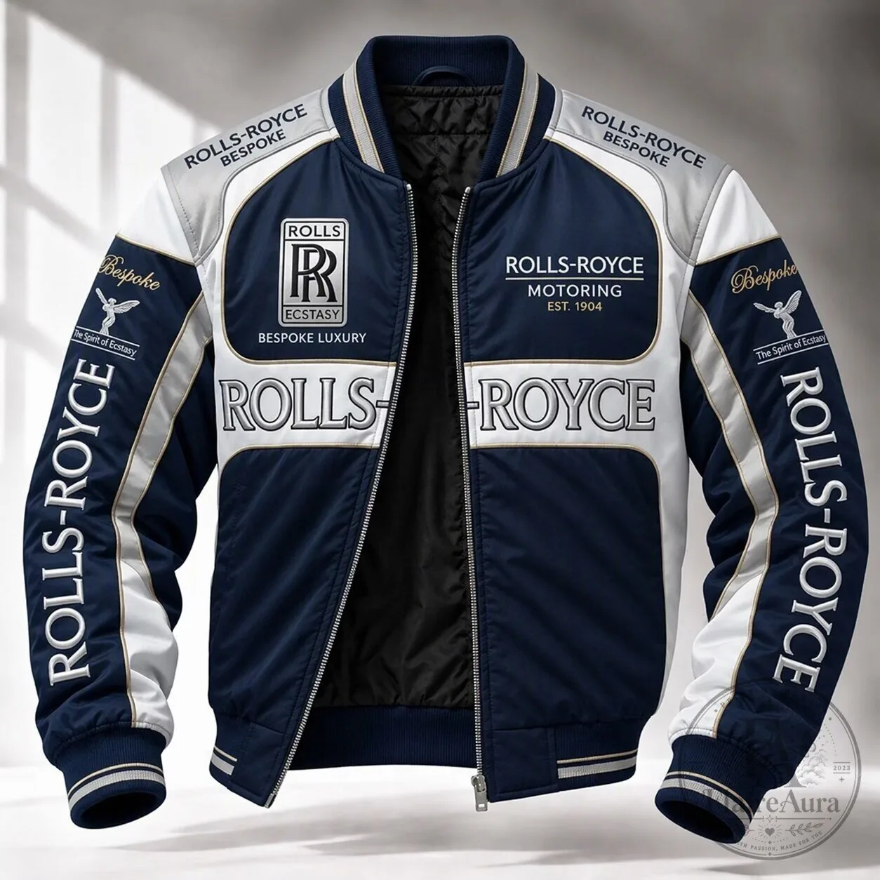 Rolls-Royce Bespoke Luxury Motoring Bomber Jacket with Spirit of Ecstasy 1 Rolls-Royce Bespoke Luxury Motoring Bomber Jacket with Spirit of Ecstasy
