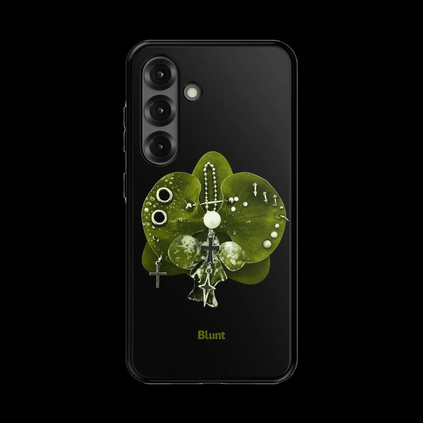 Gothic Cross Charms on Leaf Samsung Galaxy Phone Case