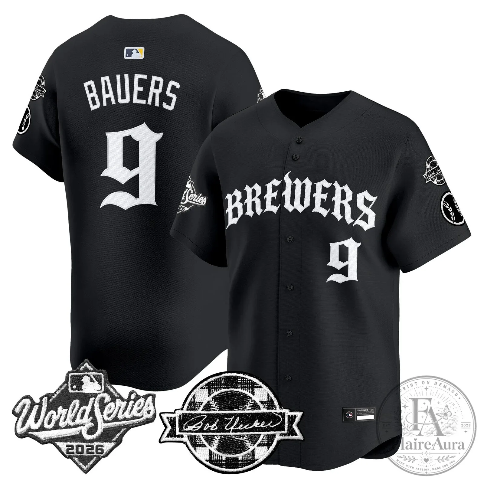 2026 World Series Black Jersey for Milwaukee Brewers