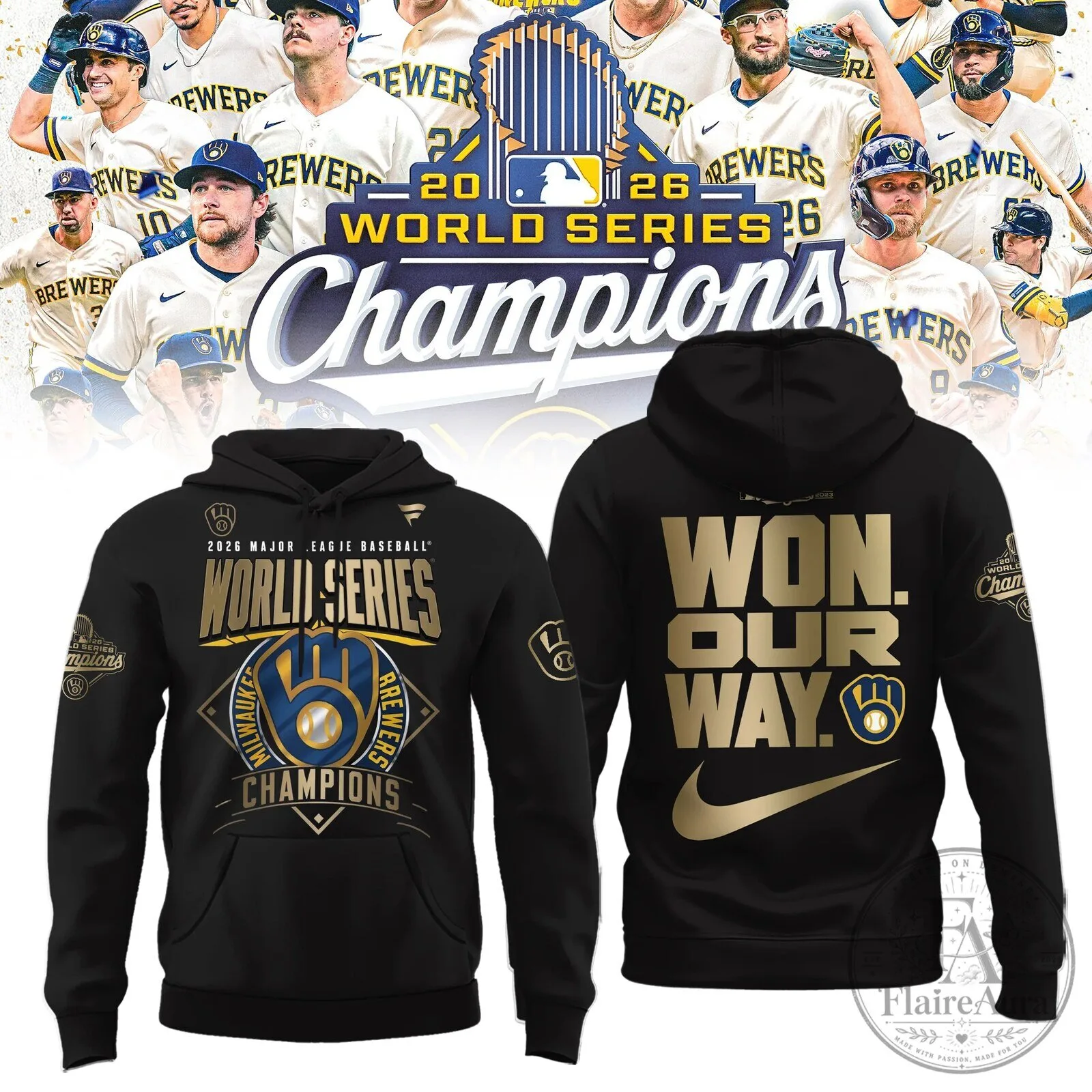 Black Hoodie of Milwaukee Brewers 2026 World Series Champions