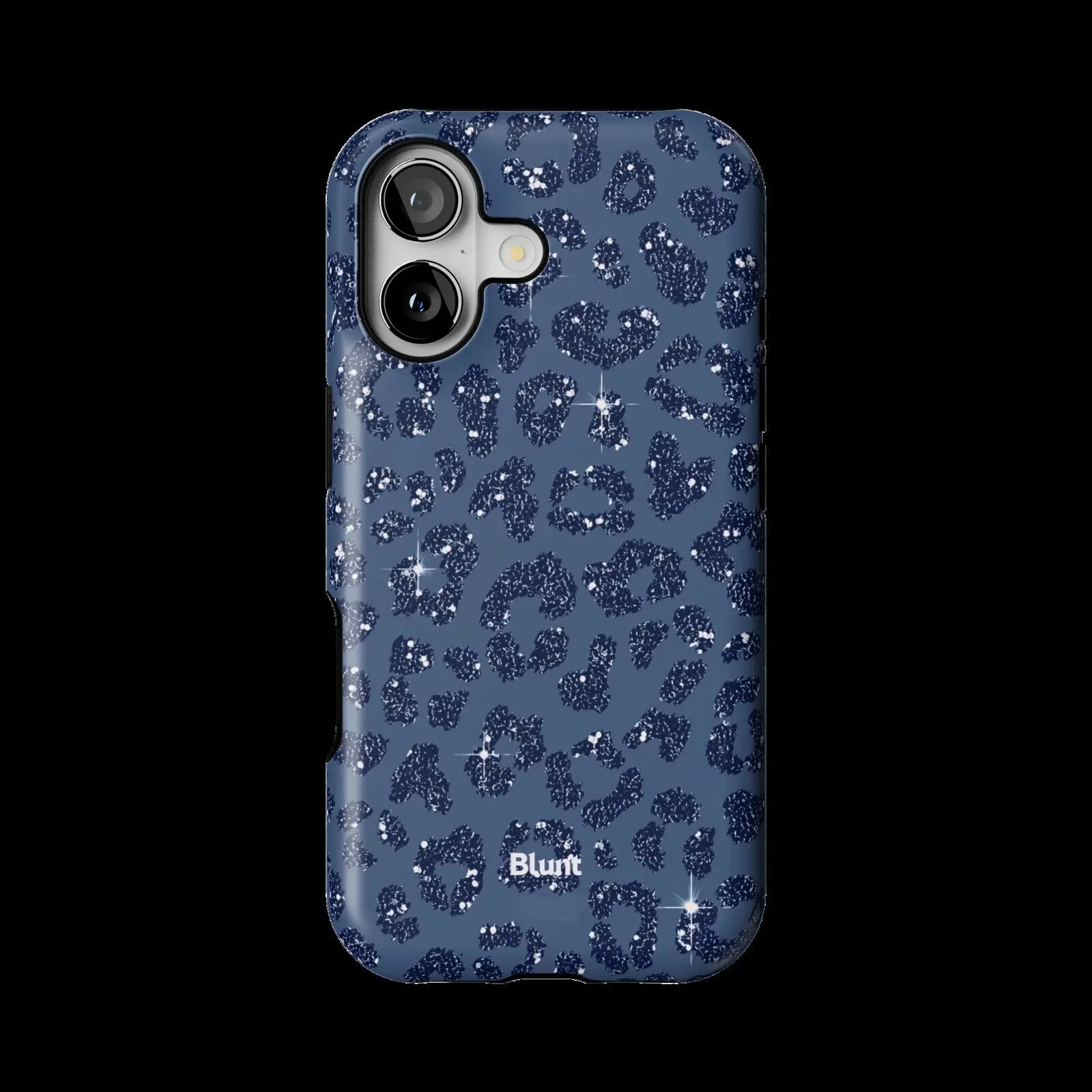 Blue Glitter Leopard Print Pattern iPhone Case for Apple Smartphone Protection