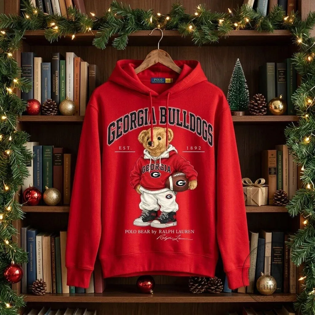 Georgia Bulldogs Polo Bear by Ralph Lauren Football Red Hoodie 9 Georgia Bulldogs Polo Bear by Ralph Lauren Football Red Hoodie